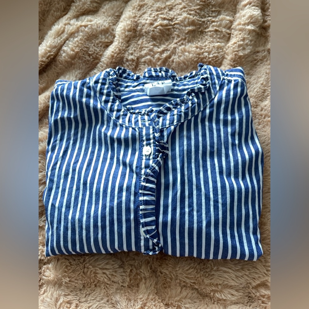 GAP Ruffle Neck Button Down